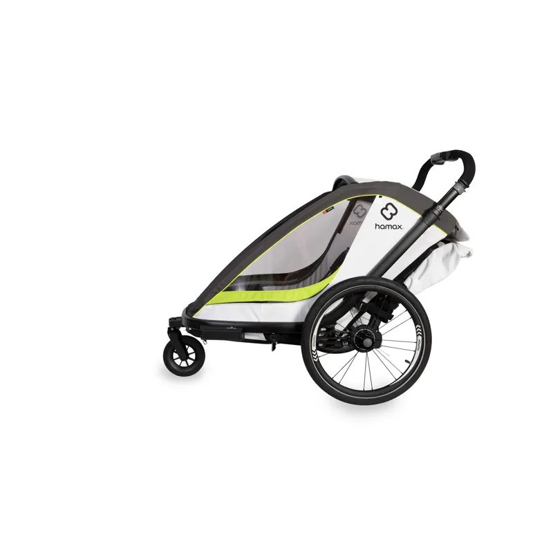 Hamax Breeze Twin Child Bike Trailer in White/Green-3