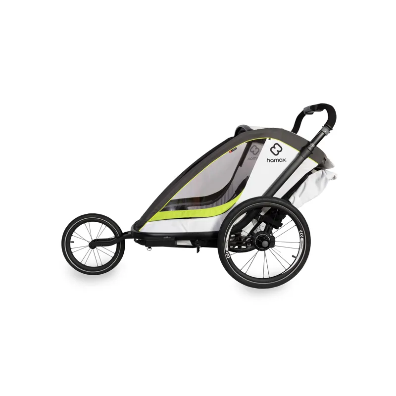 Hamax Breeze Twin Child Bike Trailer in White/Green-5