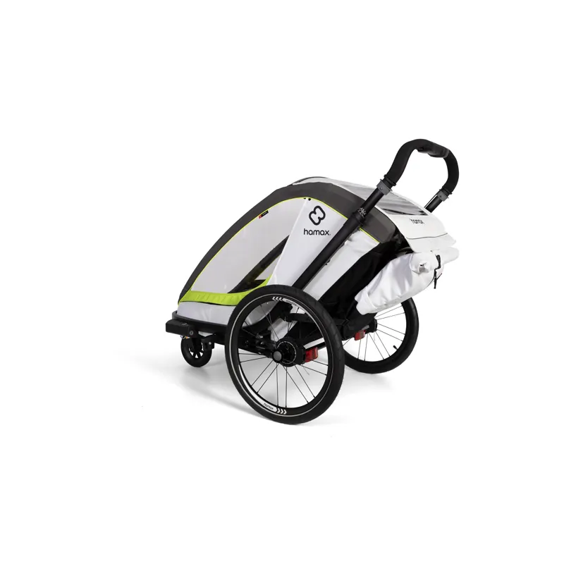 Hamax Breeze Twin Child Bike Trailer in White/Green-8