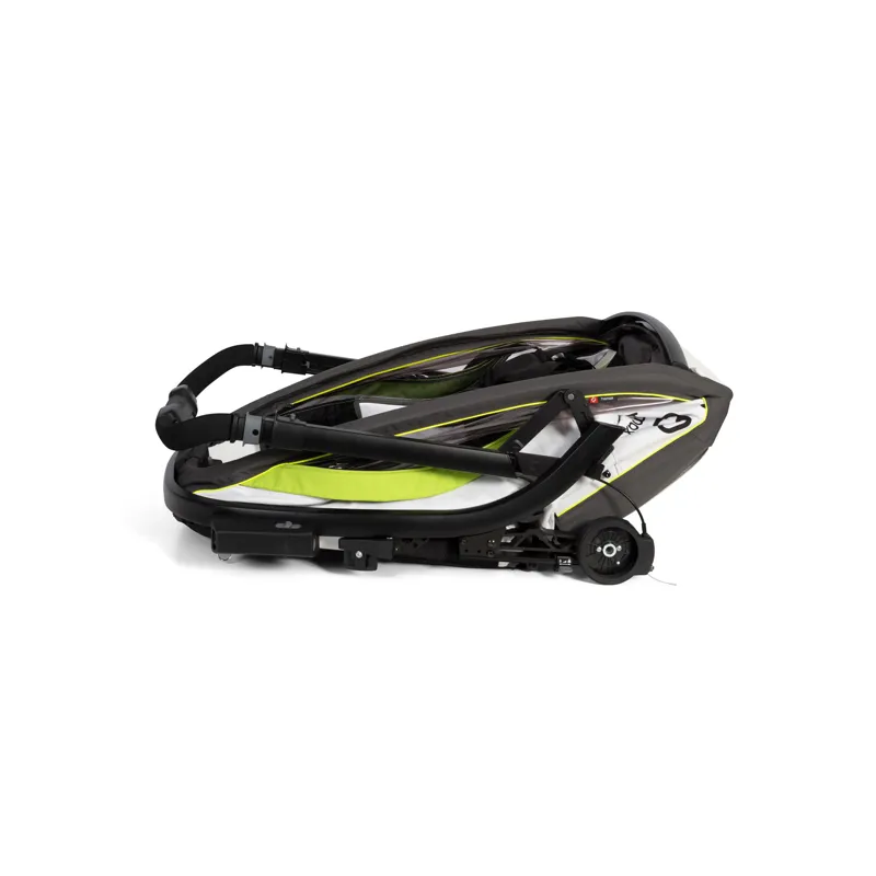 Hamax Breeze Twin Child Bike Trailer in White/Green-10