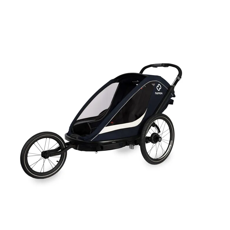 Hamax Breeze Twin Child Bike Trailer in Navy/Cream-1