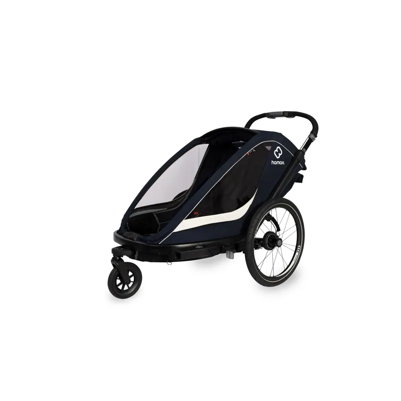 Hamax Breeze Twin Child Bike Trailer in Navy/Cream-2