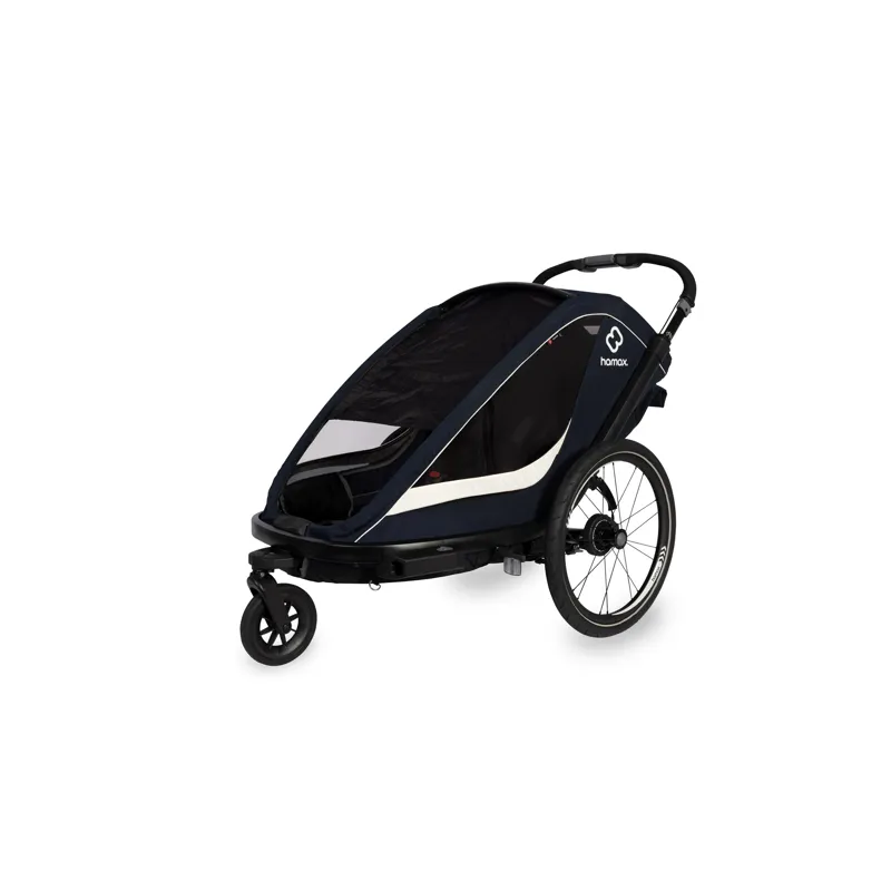 Hamax Breeze Twin Child Bike Trailer in Navy/Cream-3