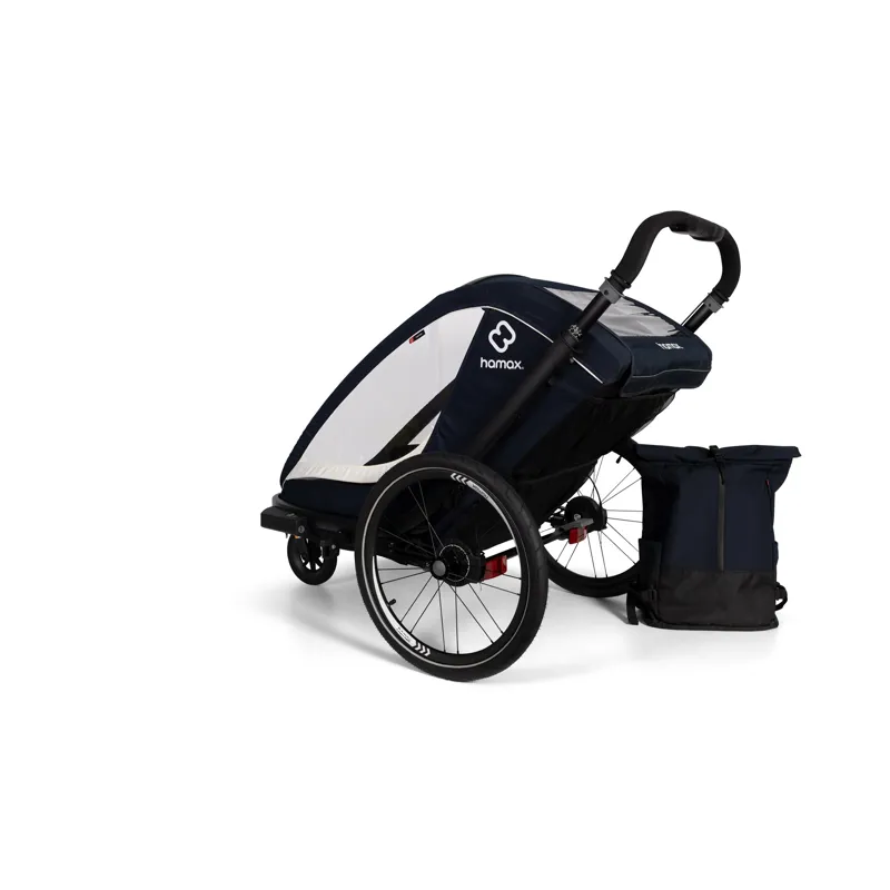 Hamax Breeze Twin Child Bike Trailer in Navy/Cream-7