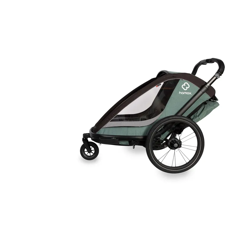 Hamax Cocoon Child Bike Trailer in Green/Black-2