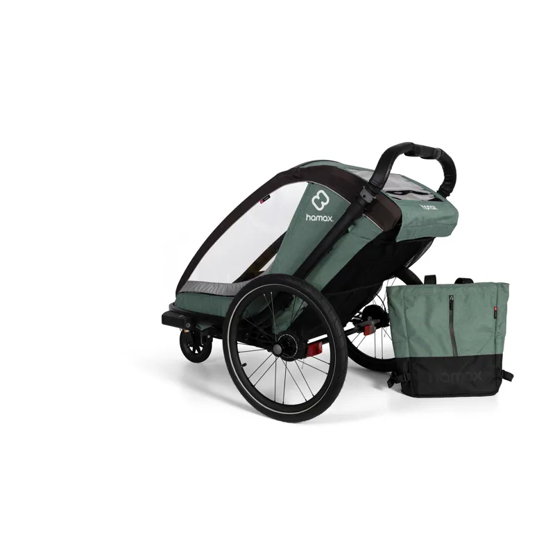 Hamax Cocoon Child Bike Trailer in Green/Black-5