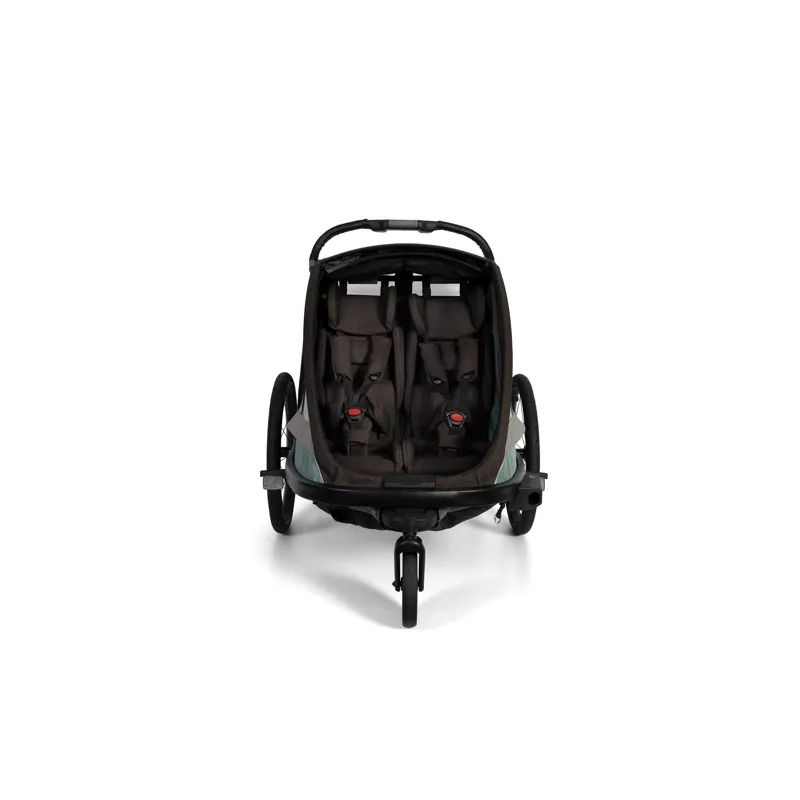 Hamax Cocoon Twin Child Bike Trailer In Green/Black-7