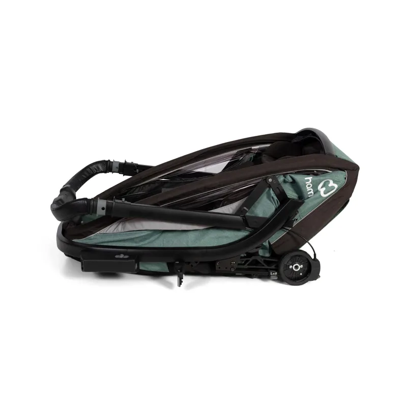 Hamax Cocoon Twin Child Bike Trailer In Green/Black-11