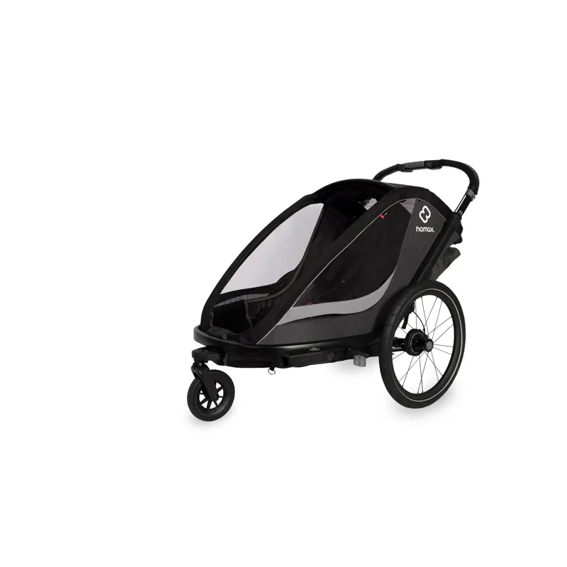 Hamax Cocoon Twin Child Bike Trailer in Grey/Black-4