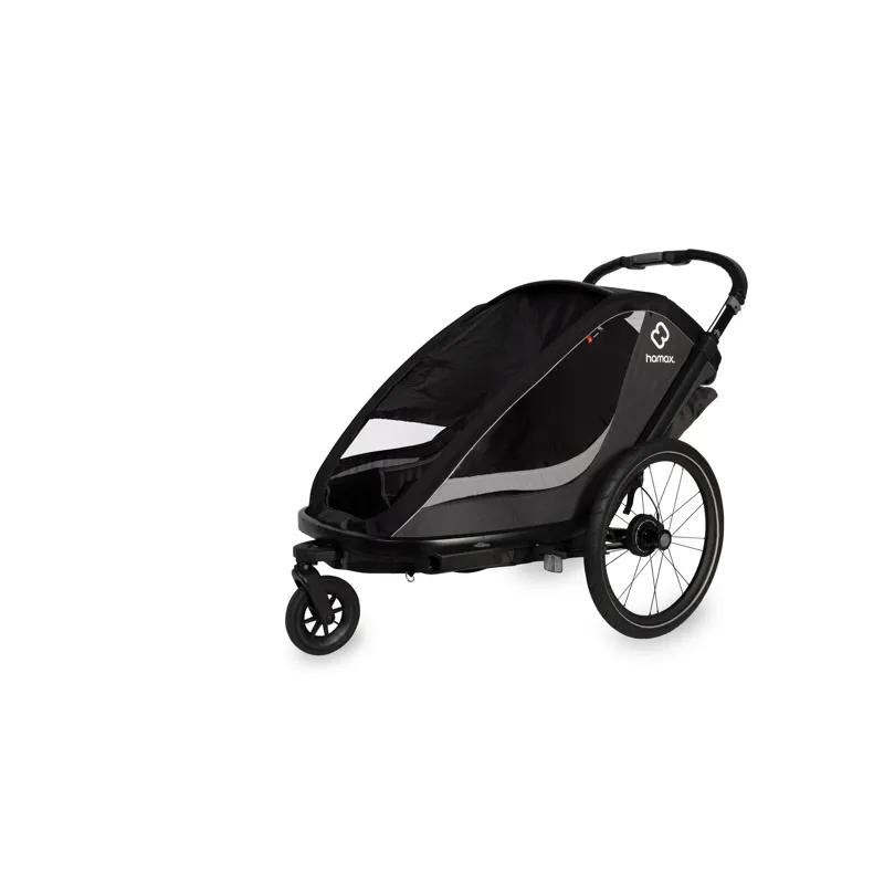 Hamax Cocoon Twin Child Bike Trailer in Grey/Black-7