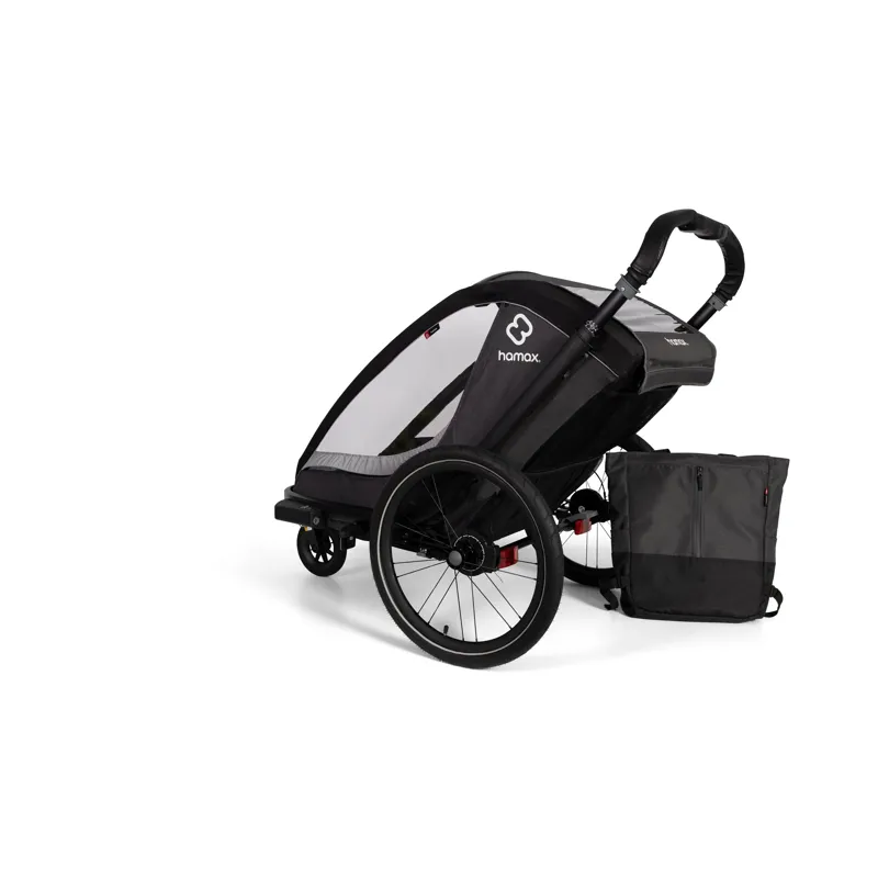 Hamax Cocoon Twin Child Bike Trailer in Grey/Black-11