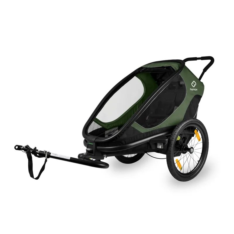  Hamax Outback One Child Bike Trailer in Green/Black-1