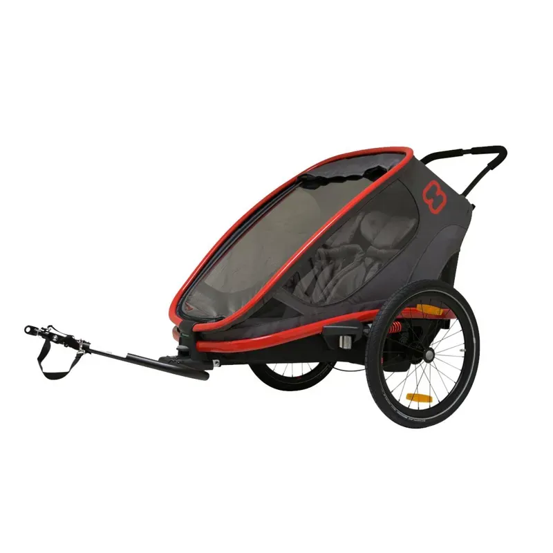 Hamax Outback Twin Child Bike Trailer in Red/Black-1