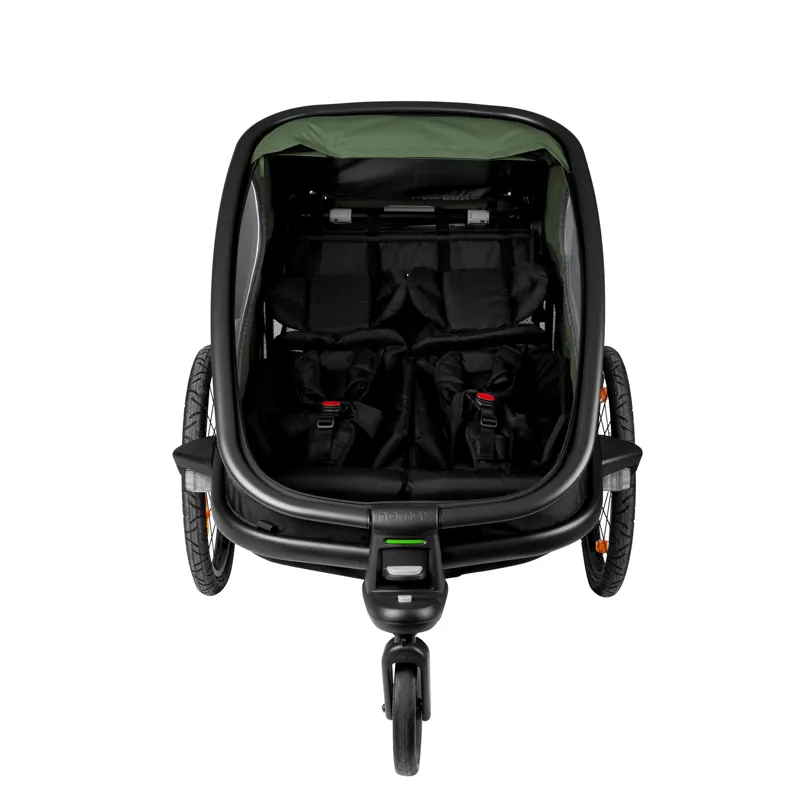  Hamax Outback Twin Child Bike Trailer in Green/Black-1