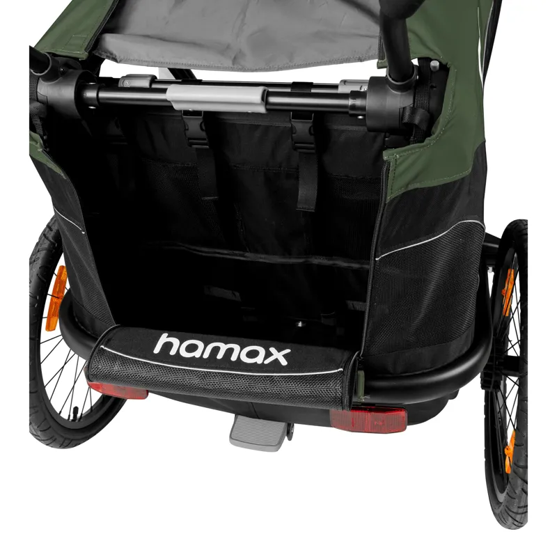  Hamax Outback Twin Child Bike Trailer in Green/Black-2