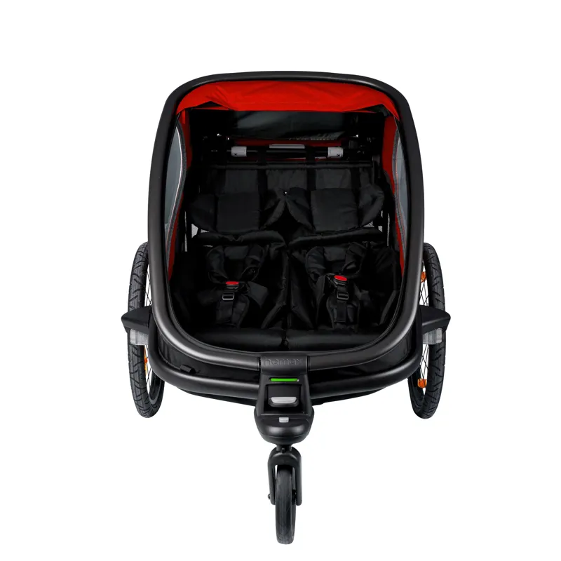 Hamax Outback Twin Child Bike Trailer in Red/Black-2