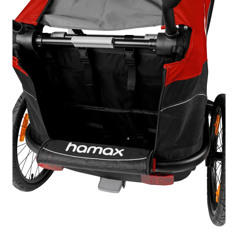 Hamax Outback Twin Child Bike Trailer in Red/Black-5