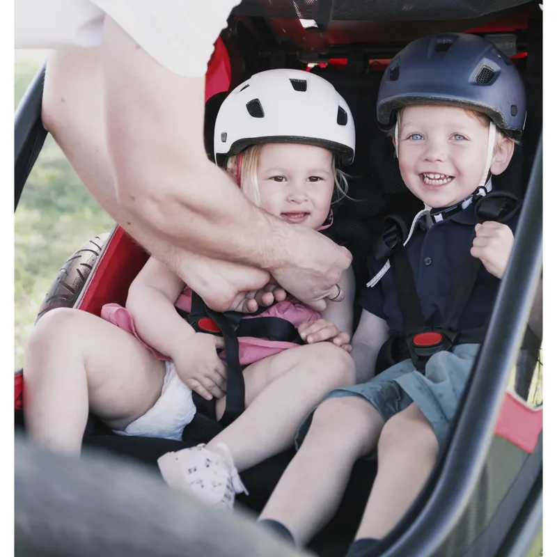 Hamax Outback Twin Child Bike Trailer in Red/Black-7