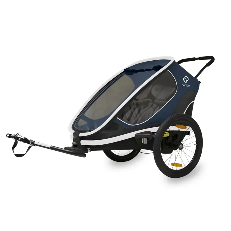Hamax Outback Twin Child Bike Trailer in Navy/White-1