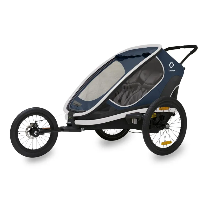 Hamax Outback Twin Child Bike Trailer in Navy/White