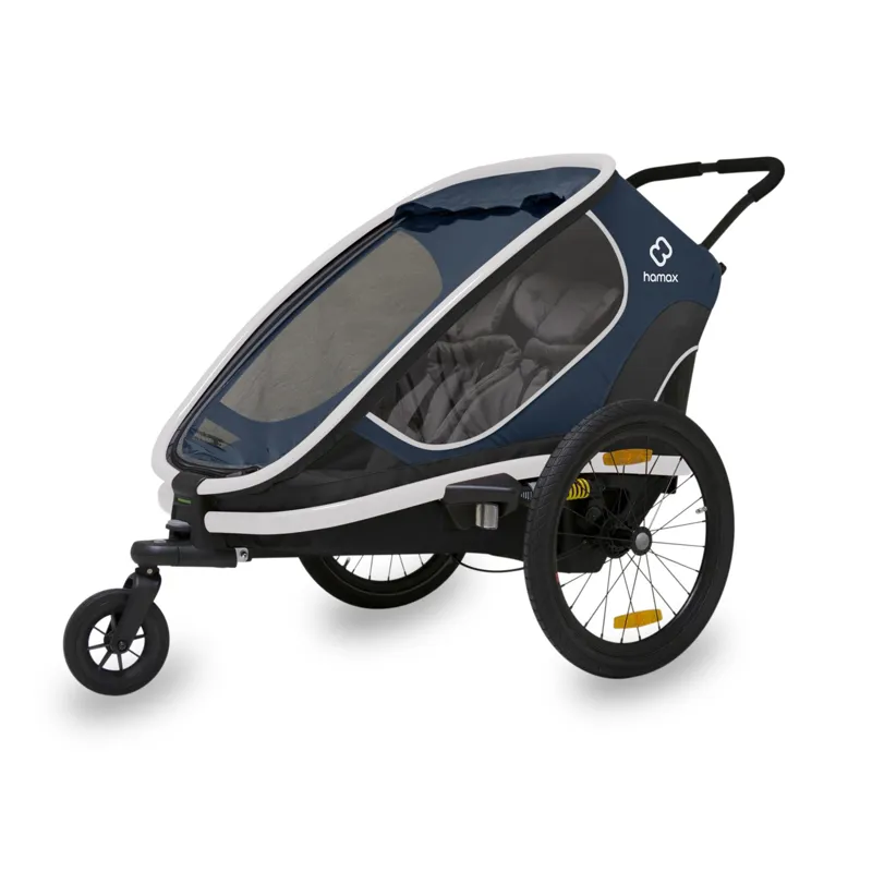Hamax Outback Twin Child Bike Trailer in Navy/White-2