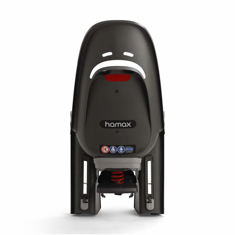 Hamax Zenith Child Bike Seat With Carrier Adapter in Grey with Red Padding-2