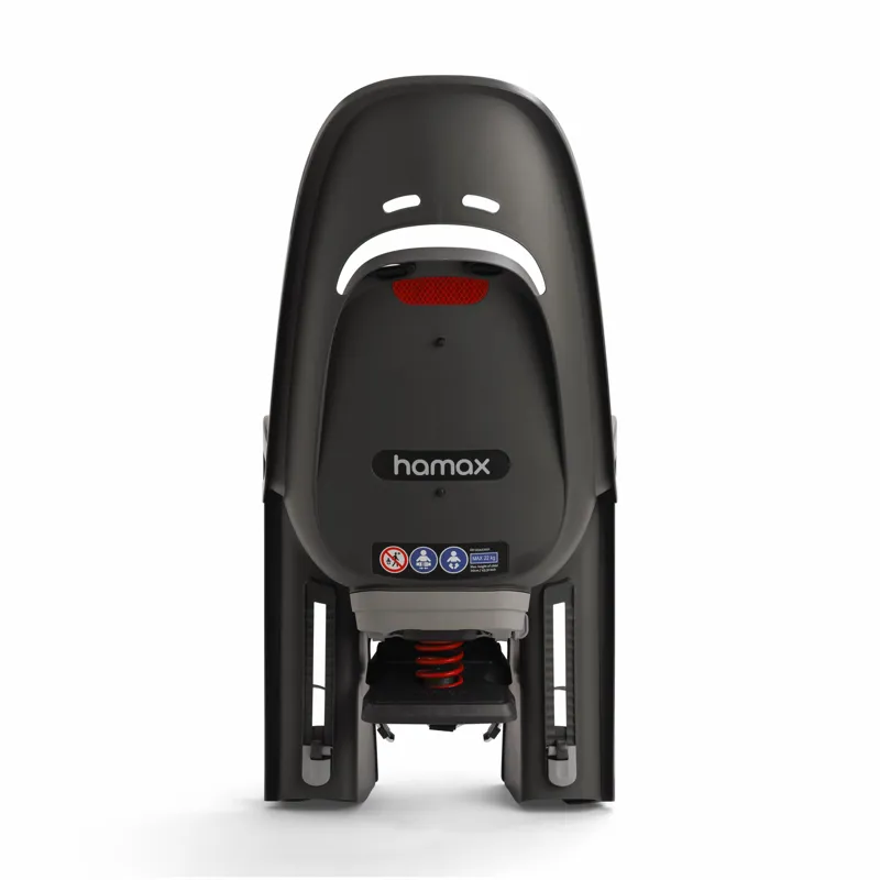 Hamax Zenith Relax Child Bike Seat With Carrier Adapter in Grey with Red Padding-2