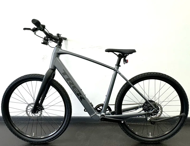 EX DISPLAY Trek Dual Sport+ 2 Hybrid Electric Bike Large 2023 in Galactic Grey-1