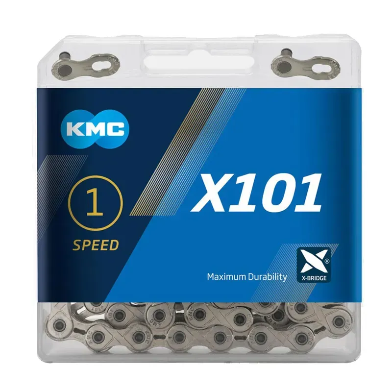 Balfes Bikes Kmc KMC X101 Chain 112L in Silver | Free postage over £30, £10 off first order, price match & 0% finance.