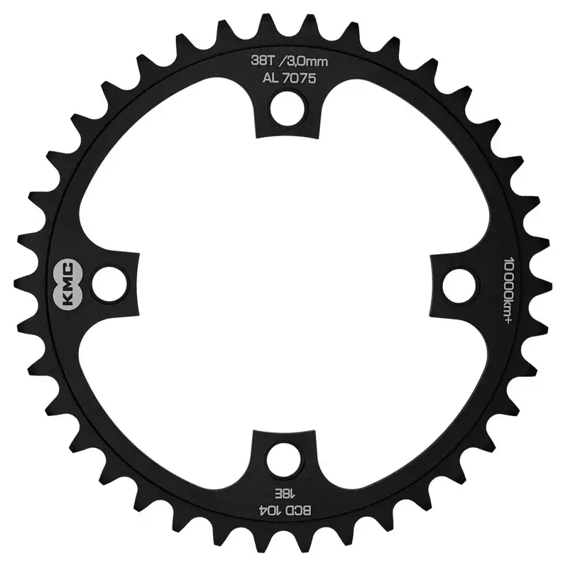 Balfes Bikes Kmc 104pcd 4 Arm Wide Single Speed Chainring 42t in Black | Free postage over £30, £10 off first order, price match & 0% finance.
