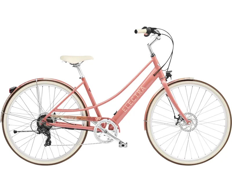 Electra Loft Go! 7D EQ Step-Thru Electric Hybrid Bike 2024 in Coral Fade