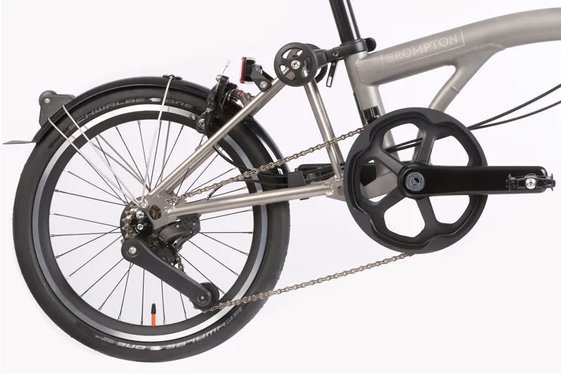 Brompton T Line Explore 12 Speed Folding Bike 2025 in Blasted Titanium - Mid-5