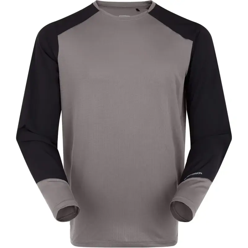 Balfes Bikes Madison Flux Men's Long Sleeve Trail Jersey in Ash Grey Black | Free postage over £30, £10 off first order, price match & 0% finance.