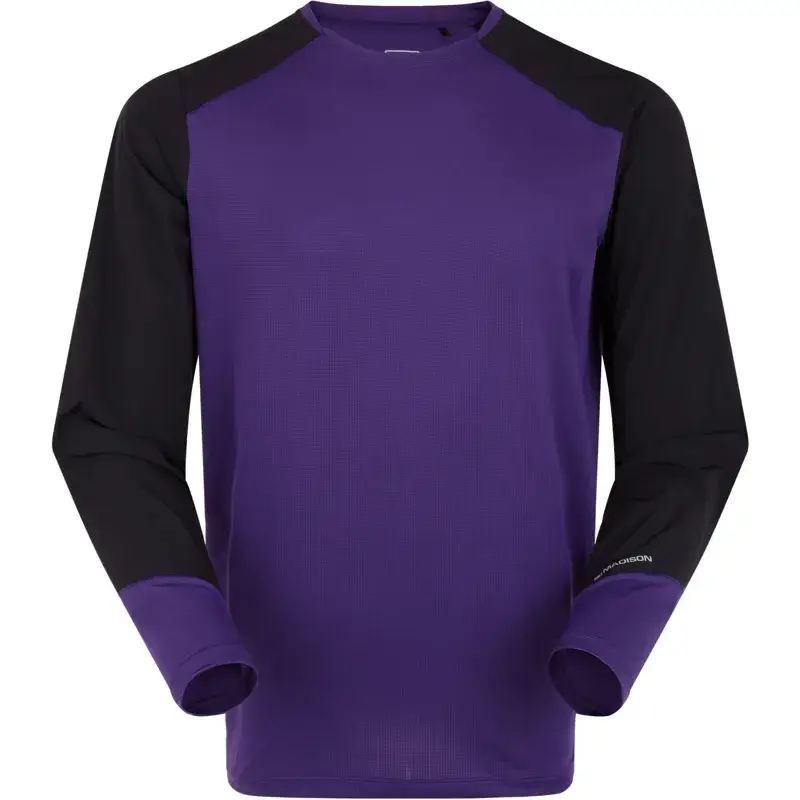 Balfes Bikes Madison Flux Men's Long Sleeve Trail Jersey in Plasma Purple Black | Free postage over £30, £10 off first order, price match & 0% finance.