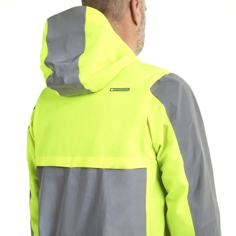 Madison Stellar FiftyFifty Reflective Waterproof Jacket in Hi-Viz Yellow/Silver-2