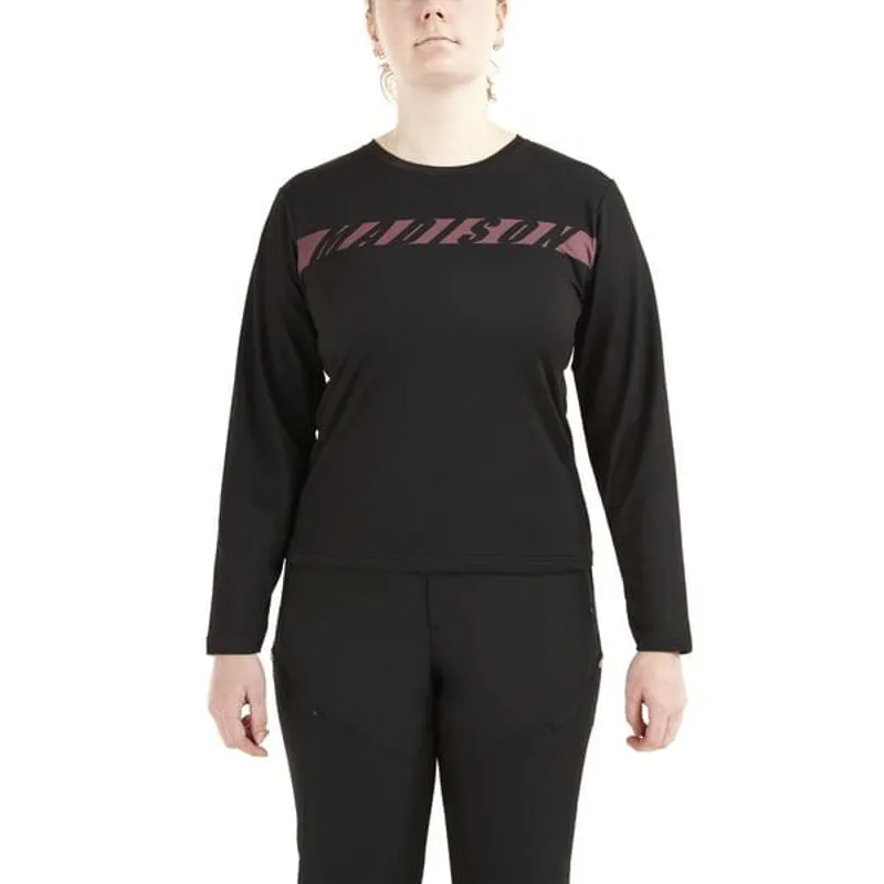 Madison Women's Zenith Long Sleeve Thermal Jersey in Phantom Black-5