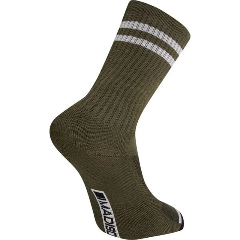 Madison Roam Extra Long Socks in Dark Olive Green/Grey-1