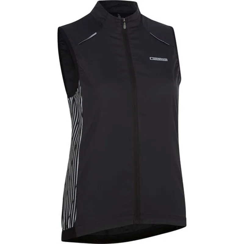 Madison Women's Stellar Reflective Windproof Gilet in Black-1