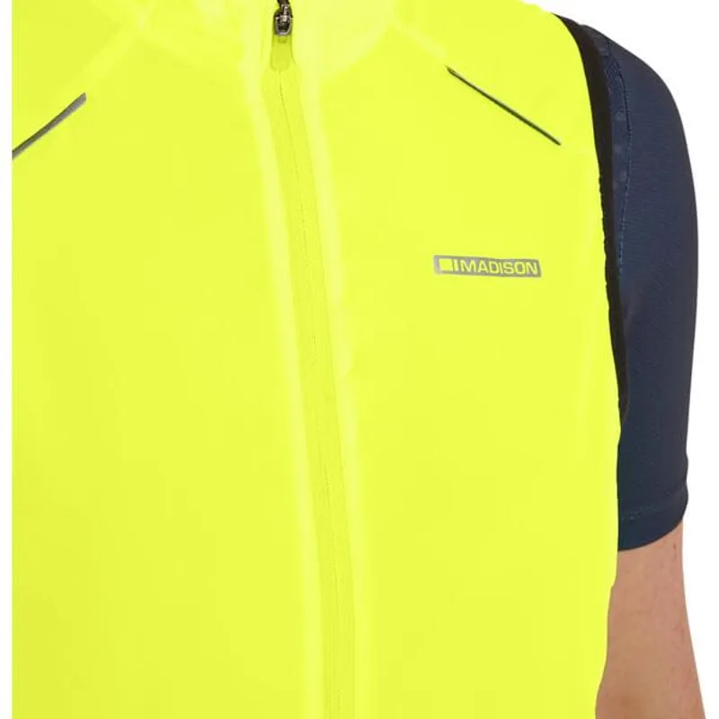 Madison Women's Stellar Reflective Windproof Gilet in Hi-Viz Yellow-4