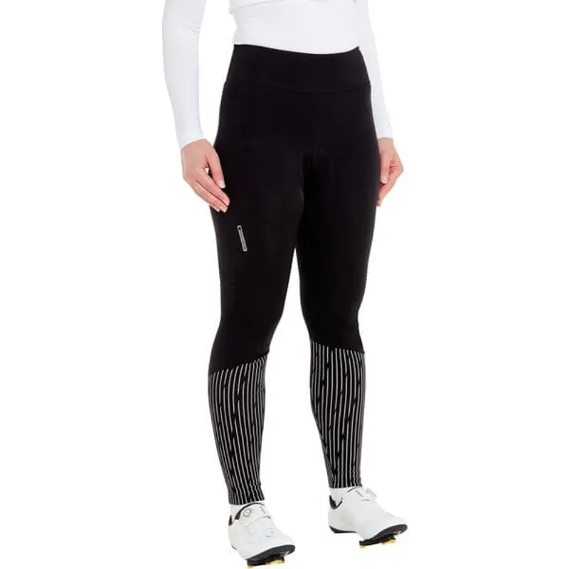 Madison Women's Stellar Padded Reflective Thermal Tights with DWR Black-2