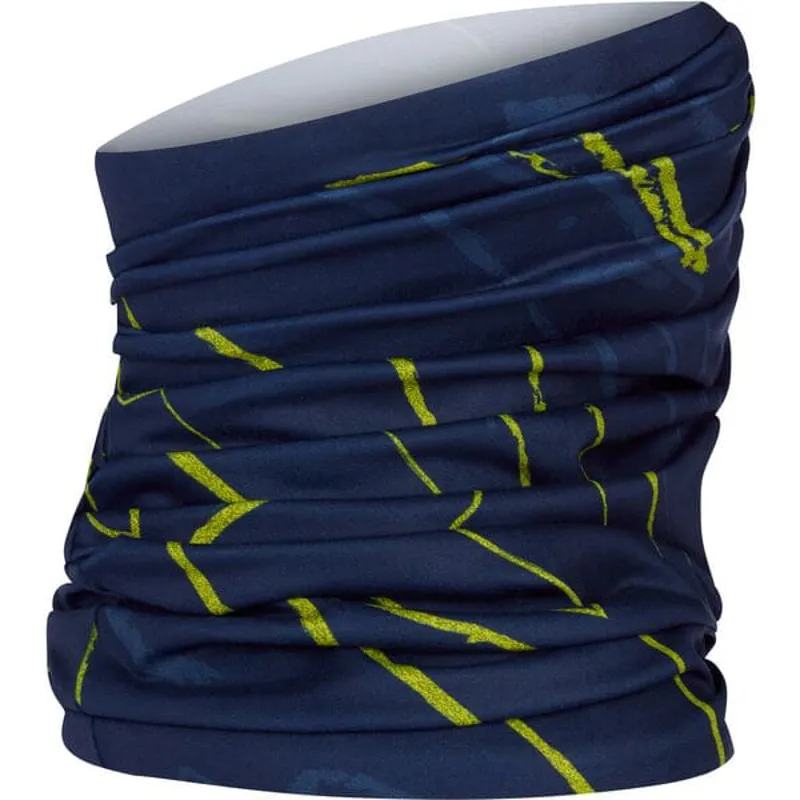 Madison Freewheel Neck Tube Neck Warmer in Brushstroke Ink Navy/Yellow -1