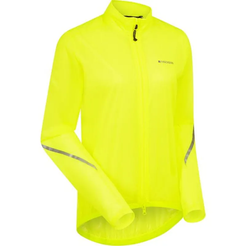 Madison Women's Flux 2-Layer Ultra Packable Waterproof Jacket in Hi-Viz Yellow-1