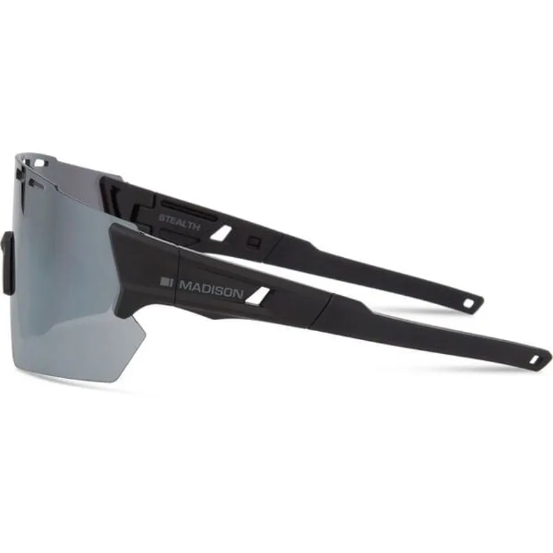 Madison Stealth II Sunglasses in Matt Black/Silver Mirror-1