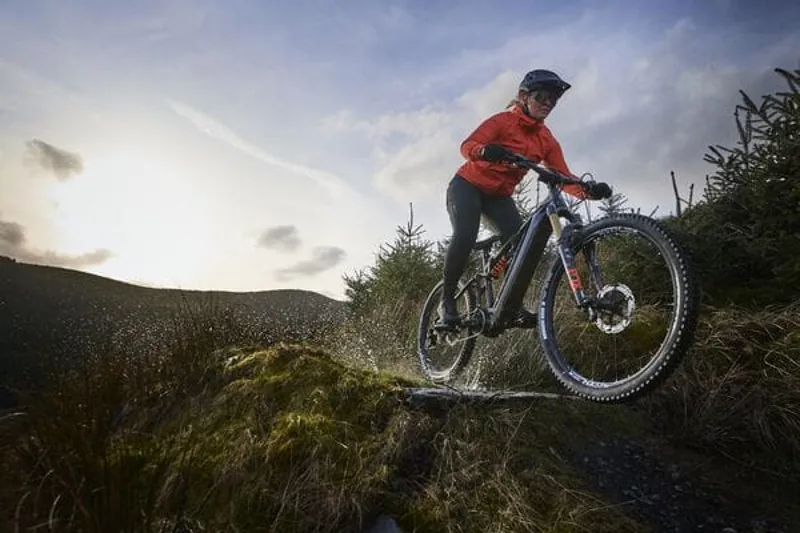 Madison Women's Flux 3-Layer Waterproof Trail Jacket in Magma Red-7