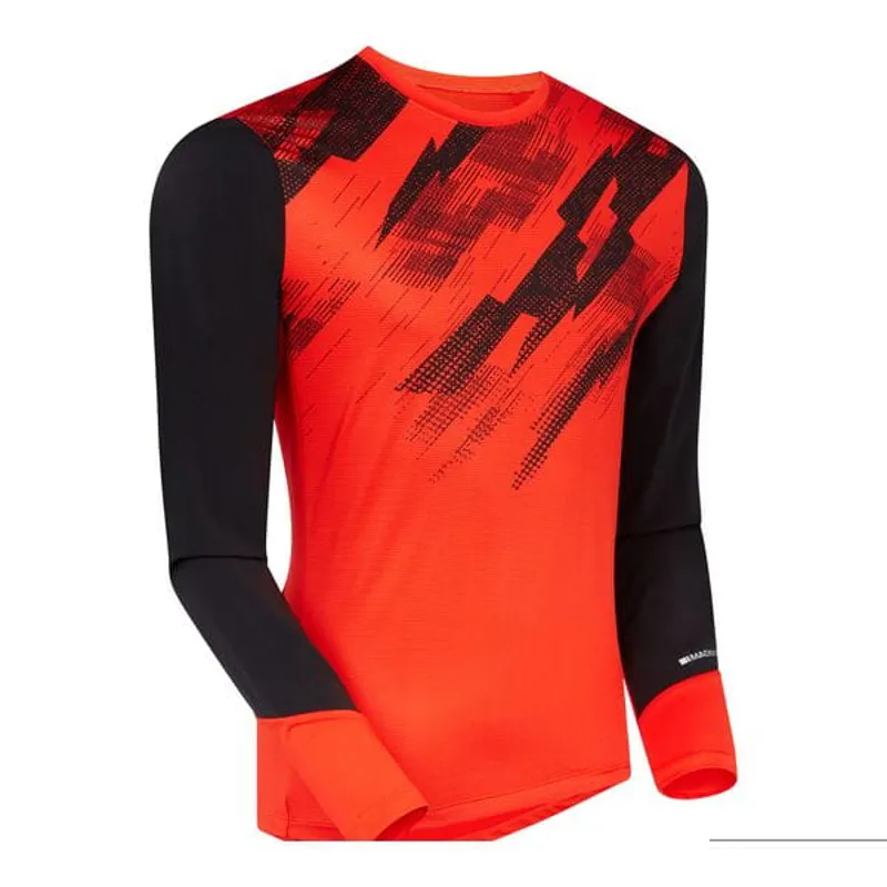 Madison Flux Long Sleeve Trail Jersey in Magma Red/Black-1