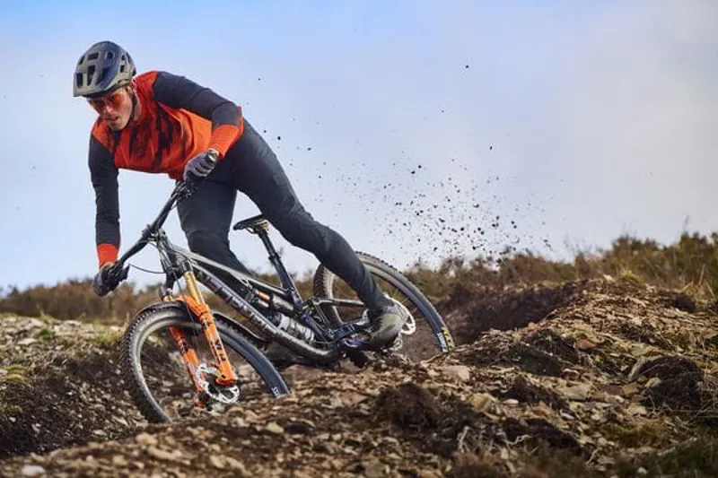 Madison Flux Long Sleeve Trail Jersey in Magma Red/Black-2