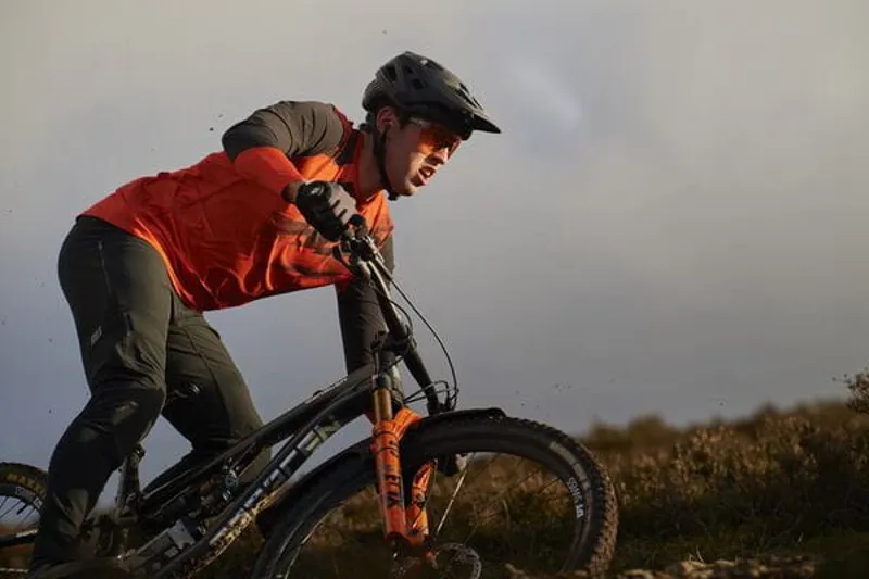 Madison Flux Long Sleeve Trail Jersey in Magma Red/Black-3