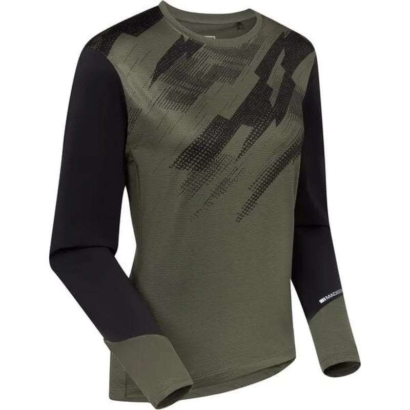 Madison Women's Flux Long Sleeve Trail Jersey Midnight Green/Black-1