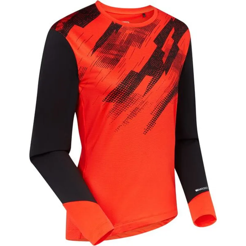 Madison Women's Flux Long Sleeve Trail Jersey Magma Red/Black-1