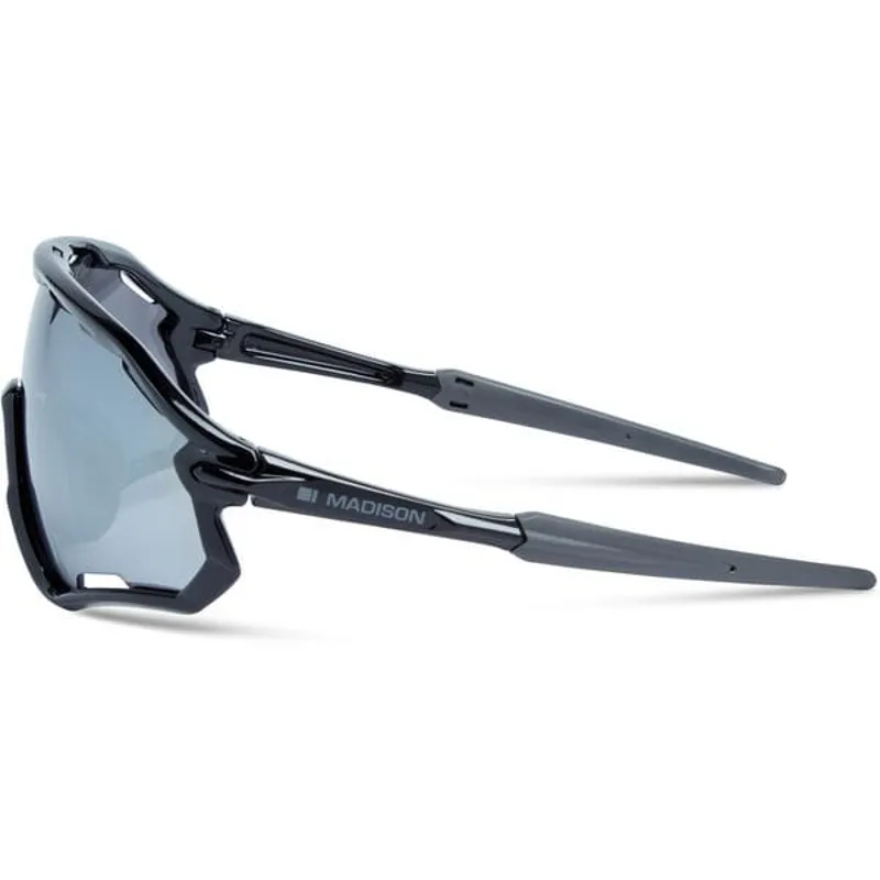 Madison Code Breaker II Sunglasses in Gloss Black/Silver Mirror-1